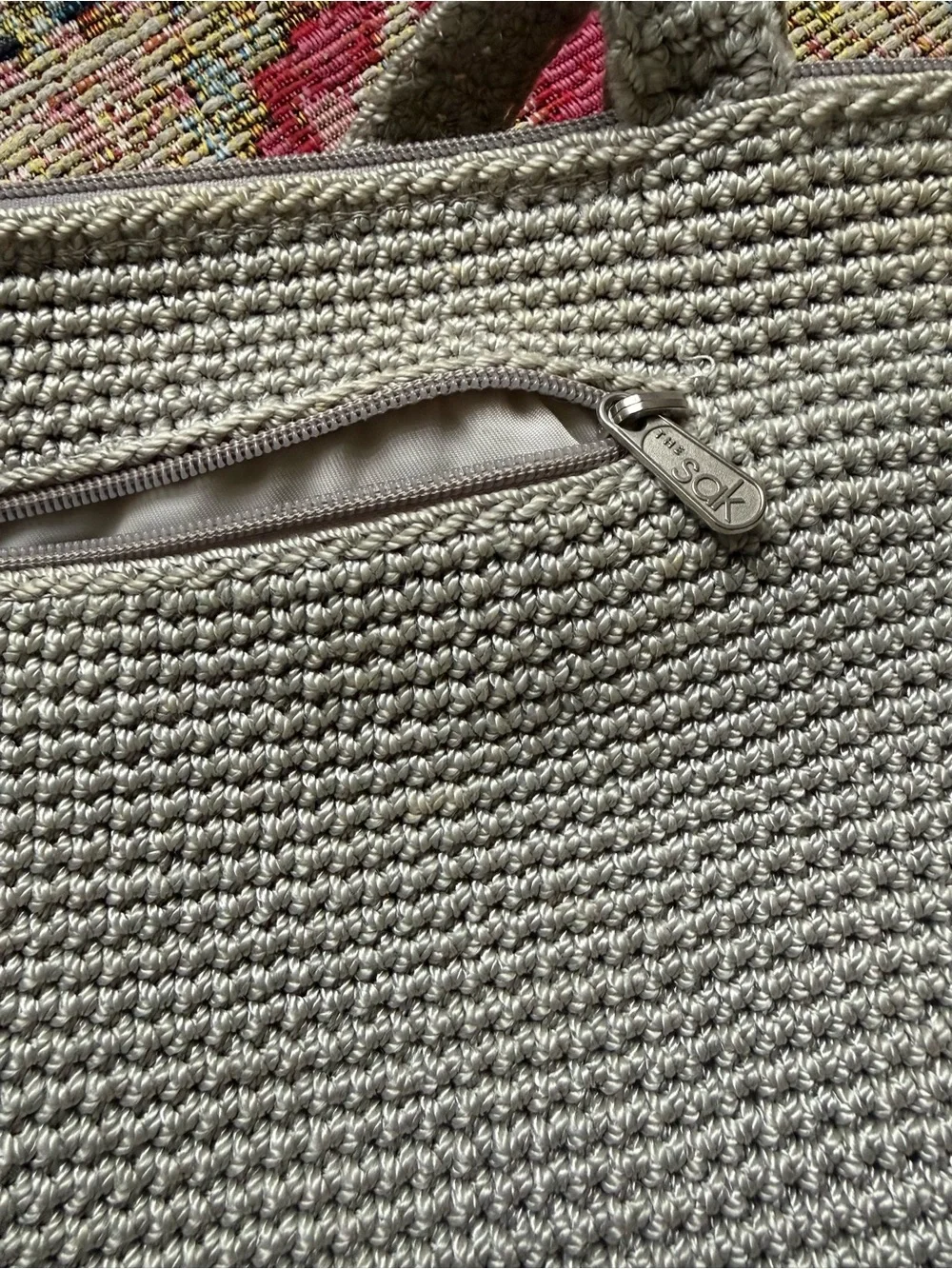 The Sak Large Khaki Knit Shoulder Bag